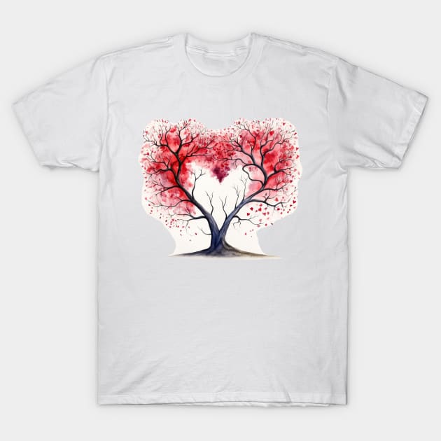 Heart Shaped Tree T-Shirt by RosaliArt